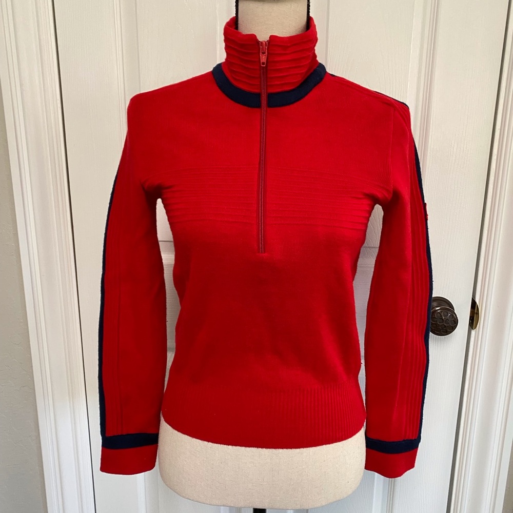 Vintage Demetre women’s red/navy ski sweater